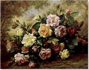 Floral, beautiful classical still life of flowers.086